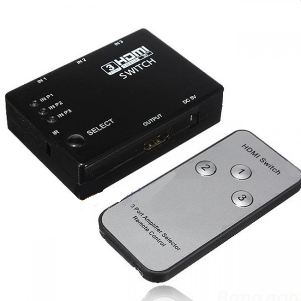 Switch HDMI 3 Ingressi 1 Uscita con Telecomando